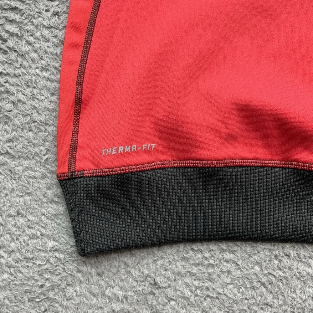 Nike Center Swoosh Hoodie Womens Large‎ Therma-Fit Honeycomb Pattern Red Black